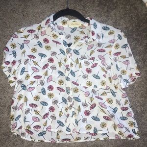 Umbrella Button-down Crop top